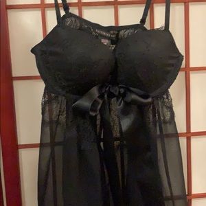 Mesh and lace, black Victoria’s Secret babydoll